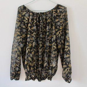 Slightly transparent flowery shirt